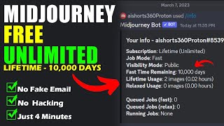 How to Use Midjourney FREE for LIFETIME - Midjourney FREE UNLIMITED - NO Subscription or Fake Emails screenshot 4