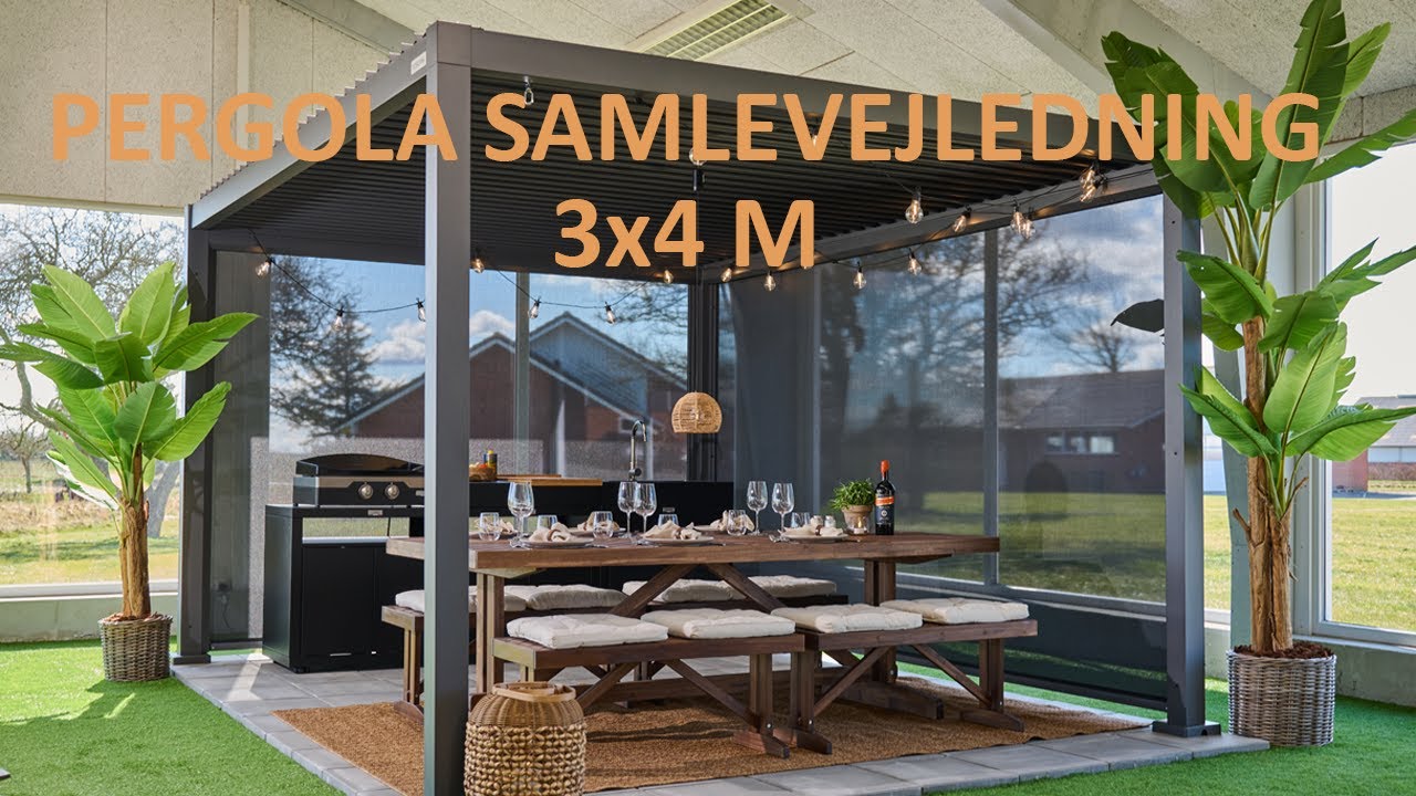 Pergola samlevejldening 3x4 m fritstående