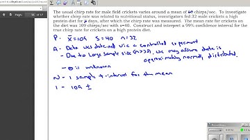 AP Statistics - one sample t-interval
