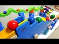 Marble run ♡ TrixTrack hand-cranked stairs & wooden rail mix course