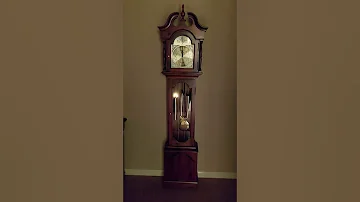 Seth Thomas Grandfather Clock Strikes 12 O'clock at Midnight