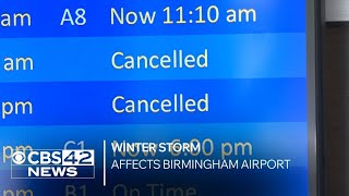 Winter weather affects Birmingham airport