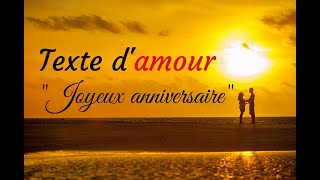 'Joyeux anniversaire' - Texte d'amour