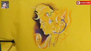 how to draw lord shiva by soft pastel color ,shiv thakur face drawing,om namah shivaya drawing screenshot 5