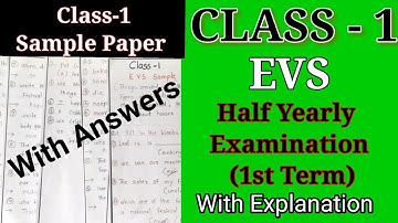 CLASS - 1 EVS Sample Question Paper | Class-1 1st Term EVS Sample Paper | Half yearly Exam