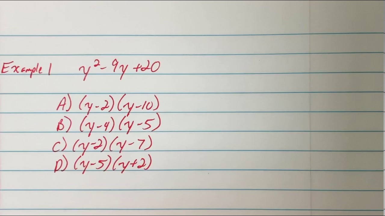 how-to-solve-factoring-quadratics-given-multiple-choice-example-1-youtube