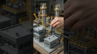 Building a Miniature Oil Refinery from Scratch 🏭 | Satisfying Construction Timelapse.. #shorts