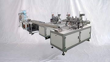 1+2 outer ear loop face masks making machine automatic with bands curling part yüz maskesi makinesi