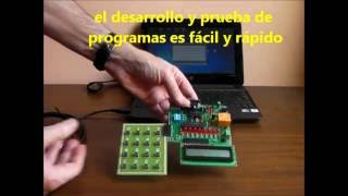 Micocontrolador Bolt 18F2550: LCD, Teclado hexadecimal, Puerto serial, Sensor de temperatura.