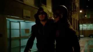 The Flash 1x08 Flash Vs  Arrow Arrow Crossover Fight Scene