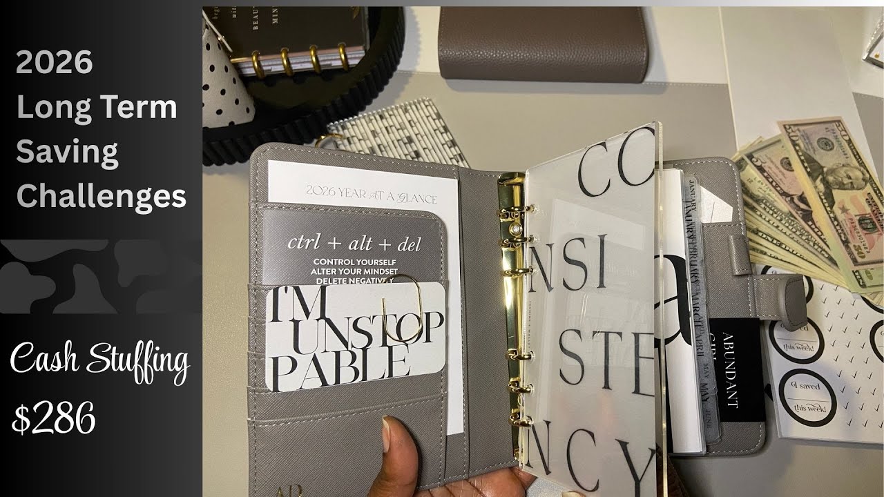 Fresh Start Sunday! Cash Stuffing Long Term Saving Challenges $286 | Side Hustle Income