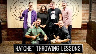 Hatchet Throwing Lessons at Hatchets & Hops | Billy & Pat
Learn more about Hatchets & Hops and other fun things to do in the Buffalo area by checking out Visit Buffalo Niagaras website: http://bit.ly/billyandpatvbn
Subscribe: http://bit.ly/billyandpatvlog
Designs: http://www.society6.com/billyandpat
Tumblr: http://billyandpat.tumblr.com/
Facebook: https://www.facebook.com/billyandpat
More ways to connect with Billy & Pat:
Billys Twitter: https://twitter.com/billybobn
Billys Instagram: http://instagram.com/billybobn
Billys Tumblr: http://billybobn.tumblr.com/
Billys Snapchat: @billysanas
Pats Twitter: https://twitter.com/patsandora
Pats Instagram: http://instagram.com/patsandora
Pats Tumblr: http://www.patsandora.com
Pats Snapchat: @patsandora
Billy and Pat Sandora-Nastyn are a married couple making YouTube videos about the questions and conversations theyve encountered from friends, family and strangers about what its like when two guys fall in love. Making content about same-sex marriage, gay/LGBT relationships, lifestyle and living, and fun. Hatchet Throwing Lessons at Hatchets & Hops | Billy & Pat