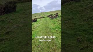 Cornwall English seaside country landscape.
