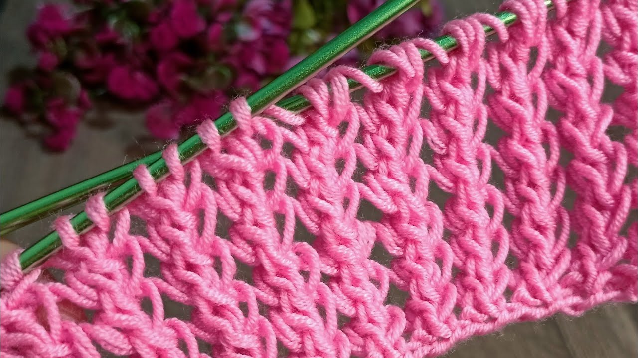 Wow!! The easiest single row wonderful pattern of two needle knitting