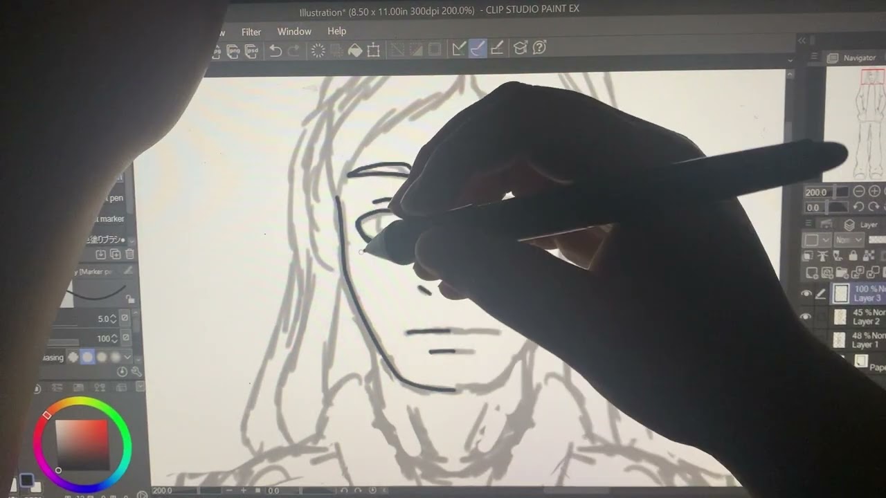 draw with me, drawing human red guy from DHMIS (no music, no talking)