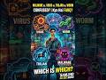 Virus Vs Worm Vs Trojan Vs Malware? Difference between malicious softwares #cyberdefense #technology