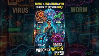 Virus Vs Worm Vs Trojan Vs Malware? Difference between malicious softwares #cyberdefense #technology
