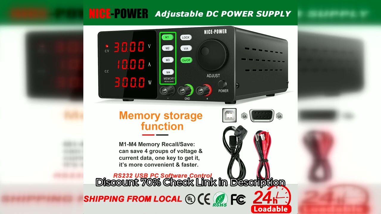 NICE-POWER DC Lab Power Supply 30V 10A 5A Adjustable Power Source For Phone Repairing RS232 USB PC S