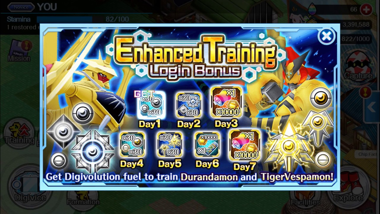 Enhanced Training Login Bonus - Digimon Links