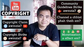 Youtube Copyright Chungchang | Copyright Claim vs Copyright Strike | Monetisation a effect em