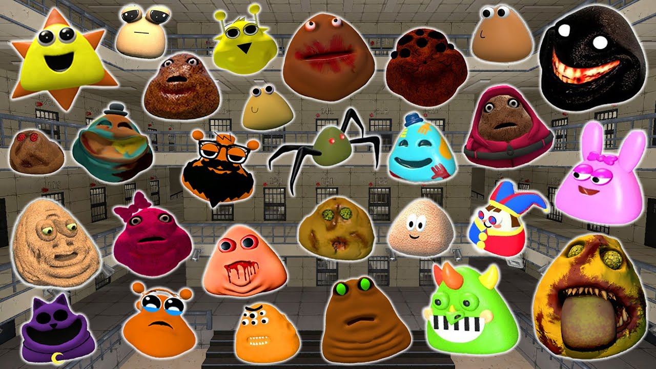 DESTROY ALL ROBLOX 3D POU BOU'S REVENGE FAMILY in PRISON Garry's Mod