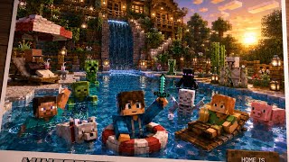 Easy Minecraft Swimming PoolBuild Tutorial | Modern Pool Design(Step by Step)