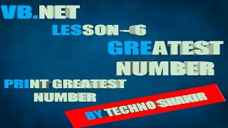Find Greatest Number In VB.net