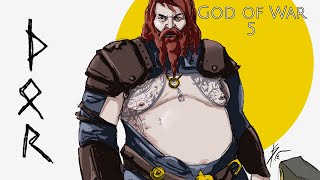 Sketching And Coloring Fat Thor From God Of War 5. I Absolutely Love The Design