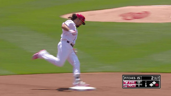 PHI@WSH: Rendon triples after awkward bounce