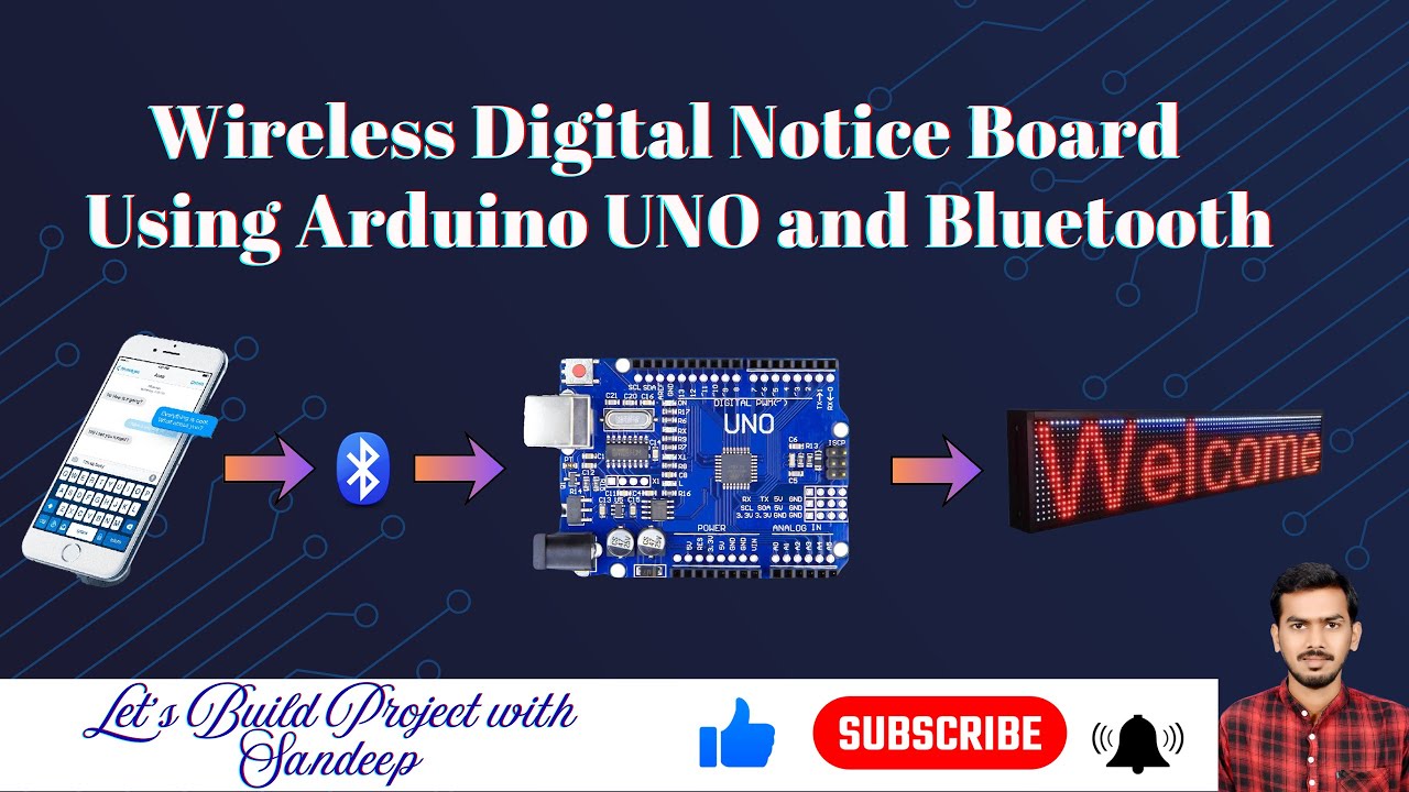 Wireless Digital Notice Board using Arduino UNO and Bluetooth - YouTube