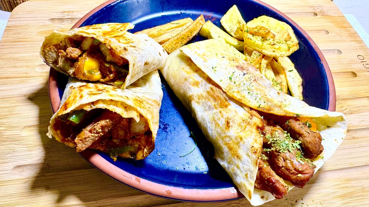 Fajitas de chancho jugosas en tortillas de harina | Receta fácil