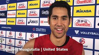 U.S. outside attacker Garrett Muagututia postmatch interview