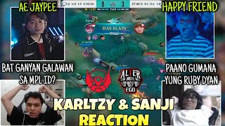 KarlTzy and SANJI reaction to BTR vs ALTER EGO | MPL ID S16 PLAYOFFS 