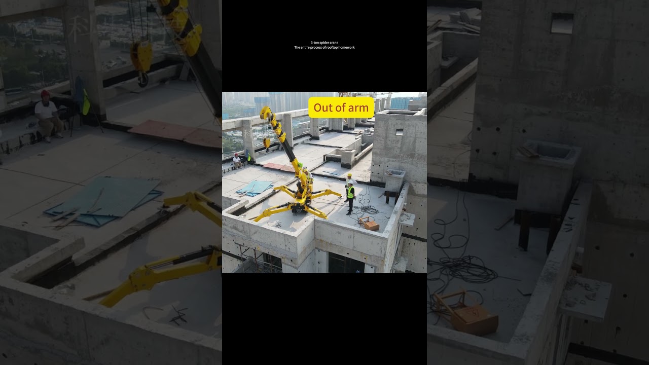 3-ton spider crane for rooftop lifting 