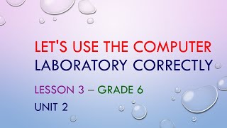 ICT Lesson 4 - Computer ethics Correct Postures - Grade 6