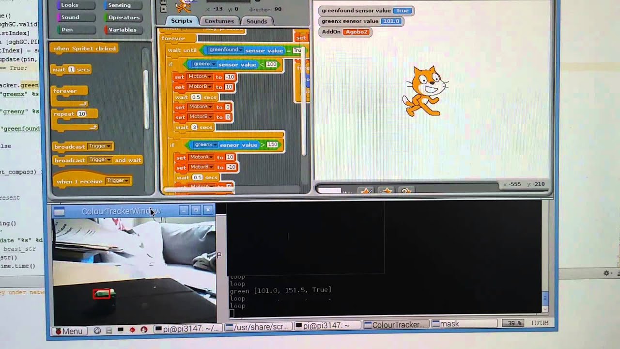 Object Tracking using ScratchGPIO on Pi2