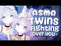 Twins Fighting Over You ASMR SR3D Kissing Ear Licking Ear Cleaning Blowing