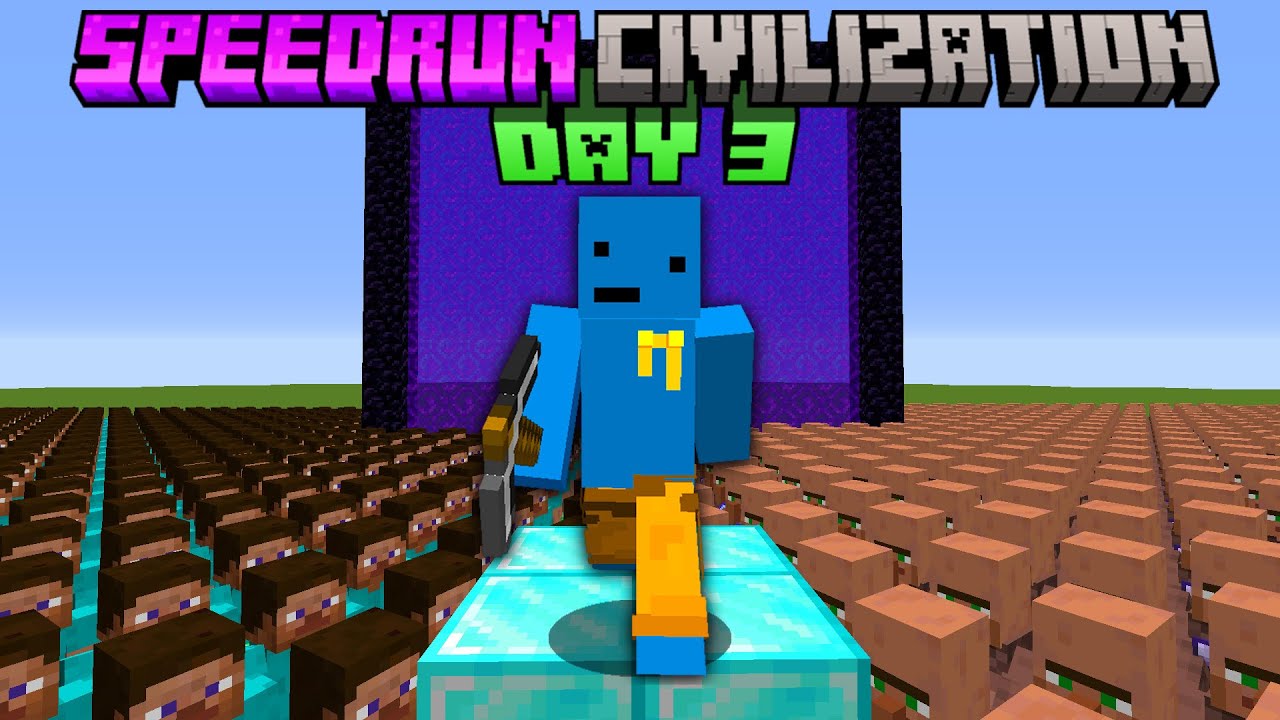 Minecraft, But I LEVEL UP in SPEEDRUN CIVILIZATION