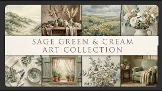 Sage Green & Cream Art Collection | 5 Hours 4K Frame TV Art Screensaver screenshot 4