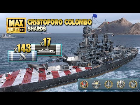 Battleship &quot;Cristoforo Colombo&quot;: A lot of Citadels on map Shards - World of Warships