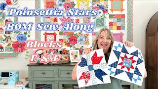 Poinsettia Stars BOM Sew Along Blocks E & F