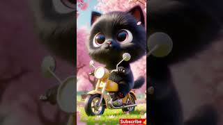 Download Lagu A beautiful cat rides a bicycle, looking very beautiful. kids cartoon bacho ka cartoon.#cat#catshort MP3