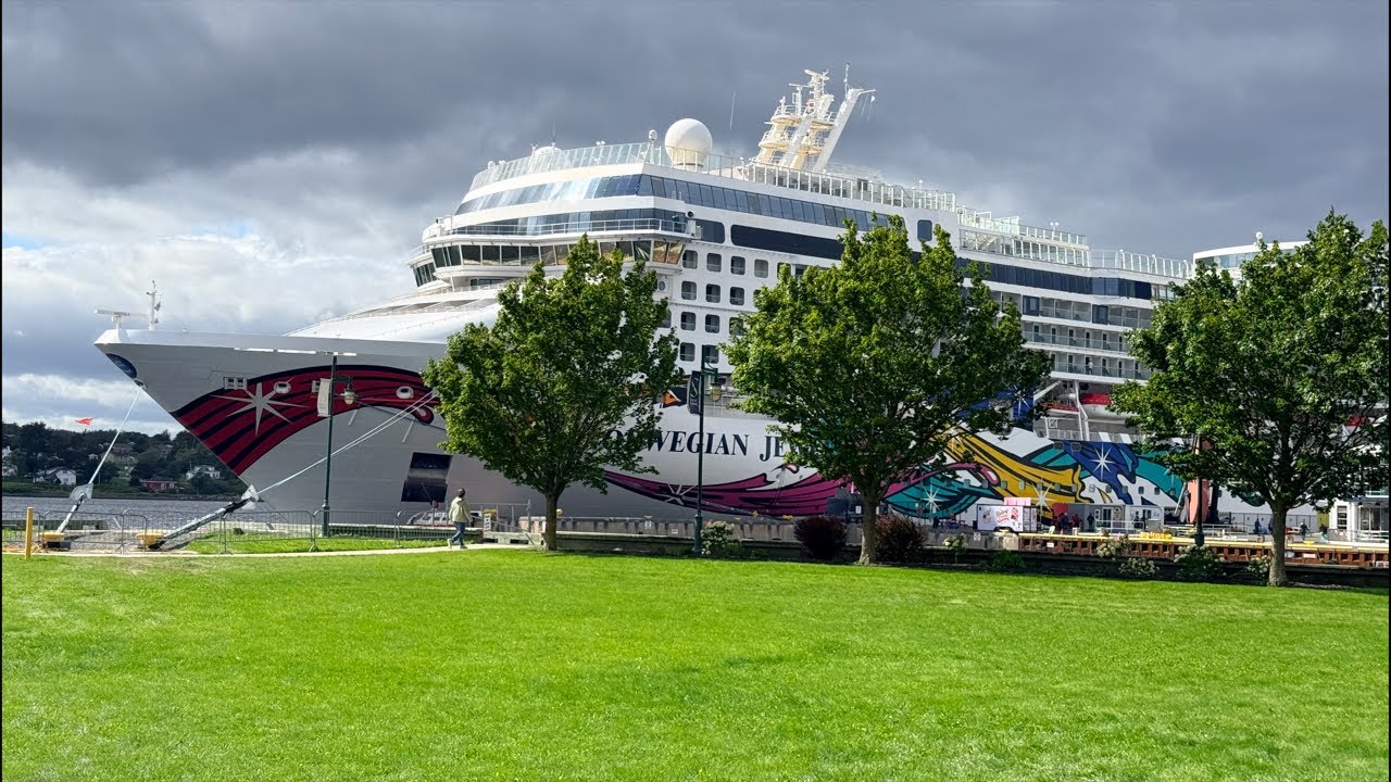 Cruise ship in port of Sydney Cape Breton Island Nova Scotia Canada