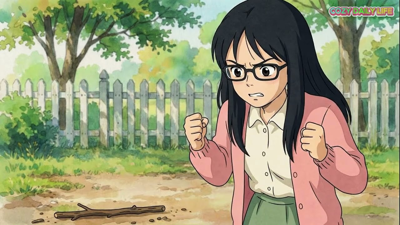 A Gentle Spring Hoop Race on Maple Road | Cozy Family Moments | Ghibli-Style Watercolor Animation