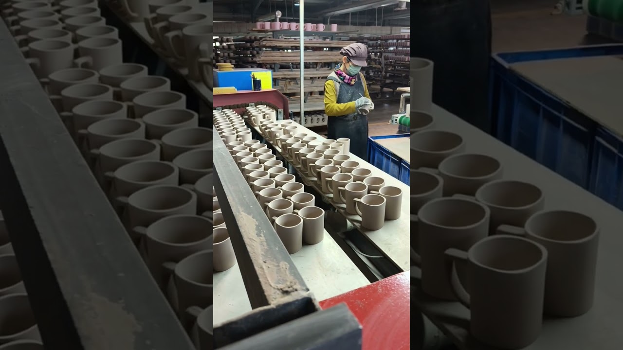 Ceramic mug making in Kunyang factory，we look forward to your visit.Contact us if you need an order.