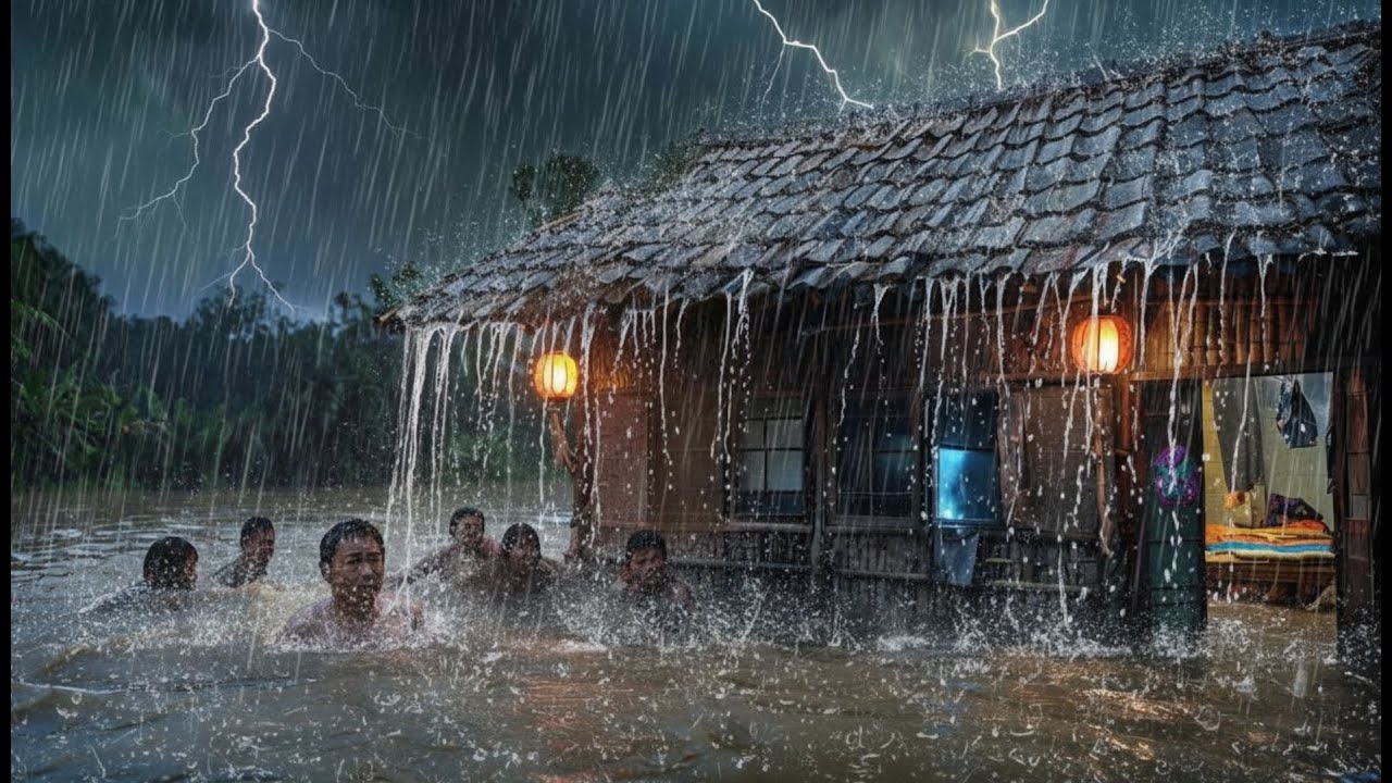 5 дней строительства бамбукового дома в лесу во время проливного дождя!🌧️|| Кемпинг, рыбалка, кревет