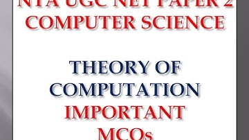 Theory of Computation | Computer Science | UGC NET