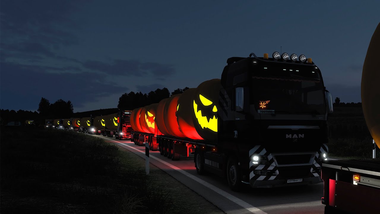 Пробки, тыквы, TruckersMP🚚 Открытый конвой