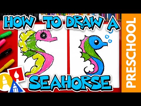 How To Draw A Seahorse - Letter S - Preschool