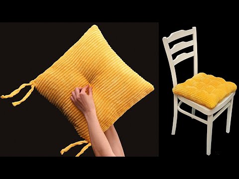 كيفية خياطة وسادة للكرسي طريقة بسيطة نتيجة جميلة 